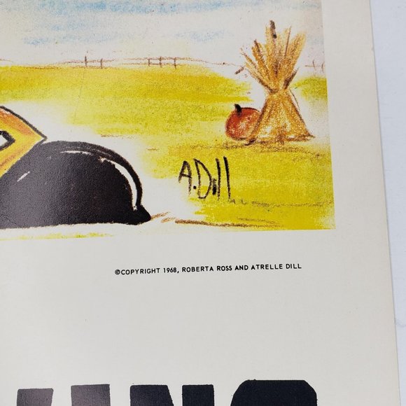 Vintage 1968 Classroom Poster Atrelle Dill Roberta Ross Thanksgiving Turkey - Picture 4 of 5